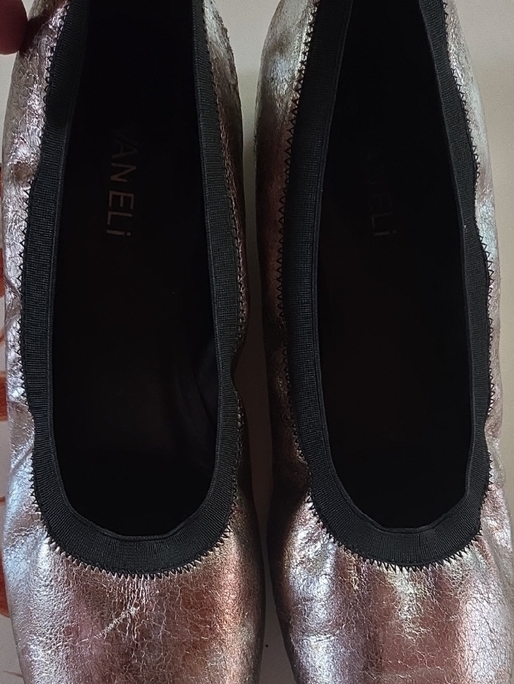 Van Eli Metallic Gold And Silver Demi Wedge Flat Size 11 - Picture 4 of 14